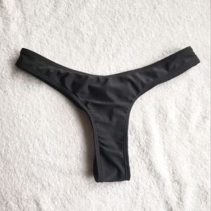 Black Scrunch butt Thong Bikini Bottoms